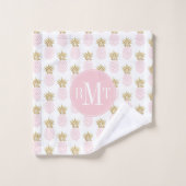 Elegant faux goudtropisch anananaspatroon bad handdoek (Wasdoekje)