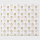 Elegant faux goudtropisch anananaspatroon cadeaupapier (Vlak)