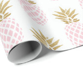 Elegant faux goudtropisch anananaspatroon cadeaupapier (Rol Hoek)
