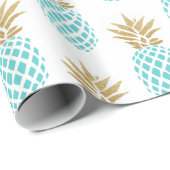 Elegant faux goudtropisch anananaspatroon cadeaupapier (Rol Hoek)