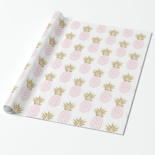 Elegant faux goudtropisch anananaspatroon cadeaupapier