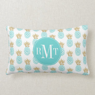 Elegant faux goudtropisch anananaspatroon kussen