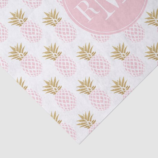 Elegant faux goudtropisch anananaspatroon tissuepapier (Detail)