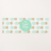 Elegant faux goudtropisch anananaspatroon yogamat (Voorkant (horizontaal))