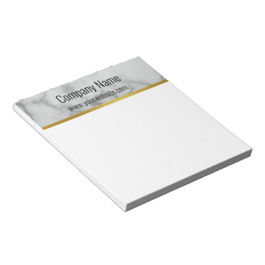 Elegant Faux Gray Marble Business Text Sjabloon Notitieblok (Schuin)