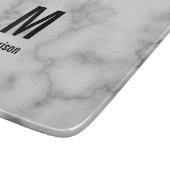 Elegant Faux Gray Marble met naam en monogram Snijplank (Hoek)