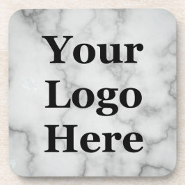 Elegant Faux Grey Marmer je Logo hier Bier Onderzetter