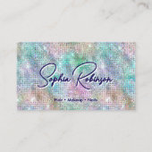 Elegant Faux Holographic Glitter Visitekaartje (Voorkant)