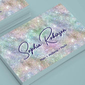 Elegant Faux Holographic Glitter Visitekaartje