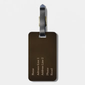 Elegant Faux Ingegraveerd Monogram gebrand Bruin Bagagelabel (Achterkant verticaal)