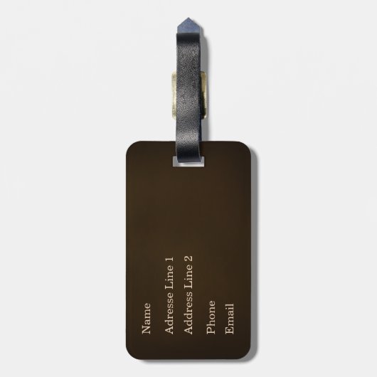 Elegant Faux Ingegraveerd Monogram gebrand Bruin Bagagelabel (Achterkant verticaal)