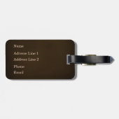 Elegant Faux Ingegraveerd Monogram gebrand Bruin Bagagelabel (Achterkant horizontaal)