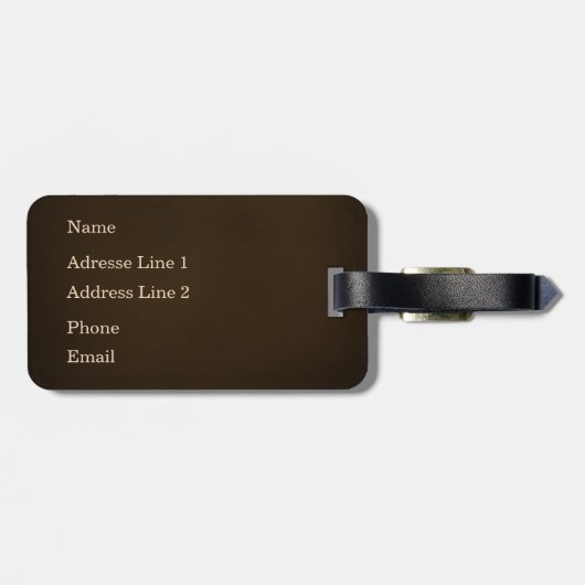 Elegant Faux Ingegraveerd Monogram gebrand Bruin Bagagelabel (Achterkant horizontaal)