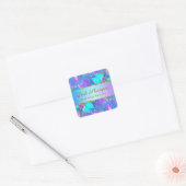 Elegant Faux Iridescent Holographic Lash Cleanser Vierkante Sticker (Envelop)