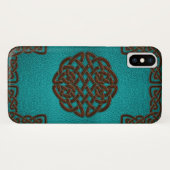 Elegant Faux Leather Celtic knot design Case-Mate iPhone Case (Achterkant (horizontaal))
