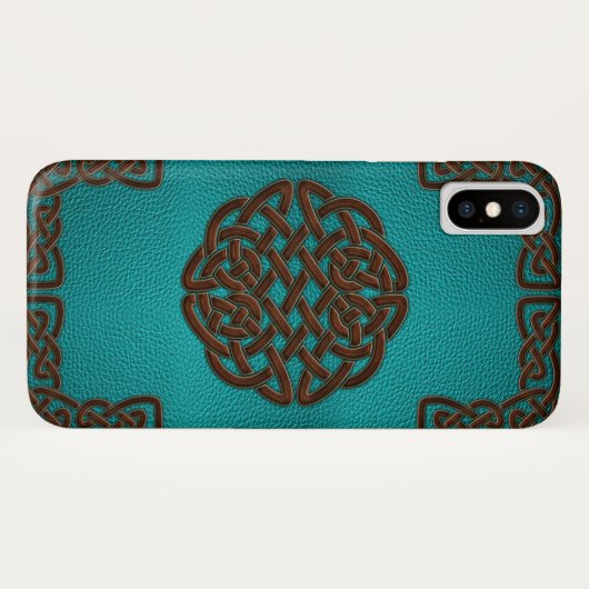 Elegant Faux Leather Celtic knot design Case-Mate iPhone Case (Achterkant (horizontaal))
