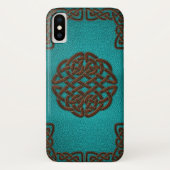 Elegant Faux Leather Celtic knot design Case-Mate iPhone Case (Achterkant)