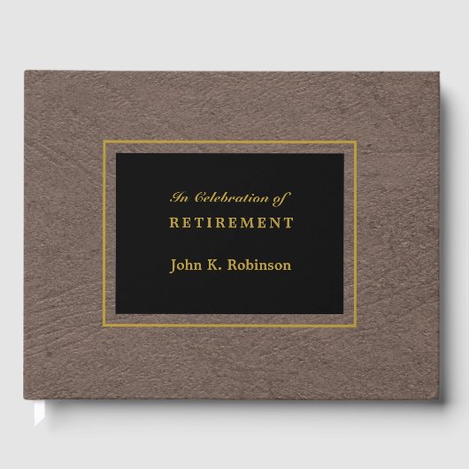 Elegant Faux Leather Retirement Gastenboek (Voorkant)