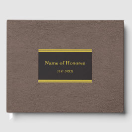Elegant faux leder Memorial Guest Book Gastenboek