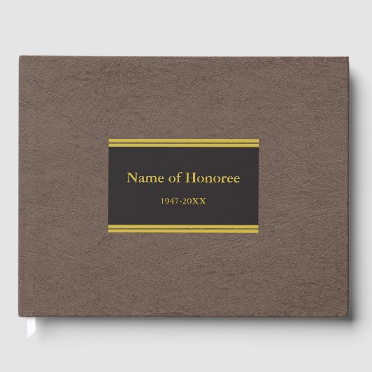 Elegant faux leder Memorial Guest Book Gastenboek (Voorkant)