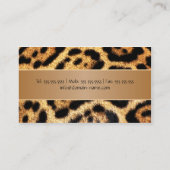 Elegant Faux Leopard Fur Visitekaartje (Achterkant)