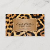 Elegant Faux Leopard Fur Visitekaartje (Voorkant)