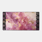 Elegant Faux Marble Black Ornate Trim Bureaumat (Voorkant)