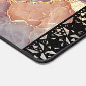 Elegant Faux Marble Black Ornate Trim Bureaumat (Hoek)