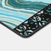 Elegant Faux Marble Black Ornate Trim Bureaumat (Hoek)