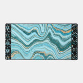 Elegant Faux Marble Black Ornate Trim Bureaumat (Voorkant)