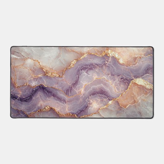 Elegant Faux Marble Mauves and Gold Bureaumat (Voorkant)