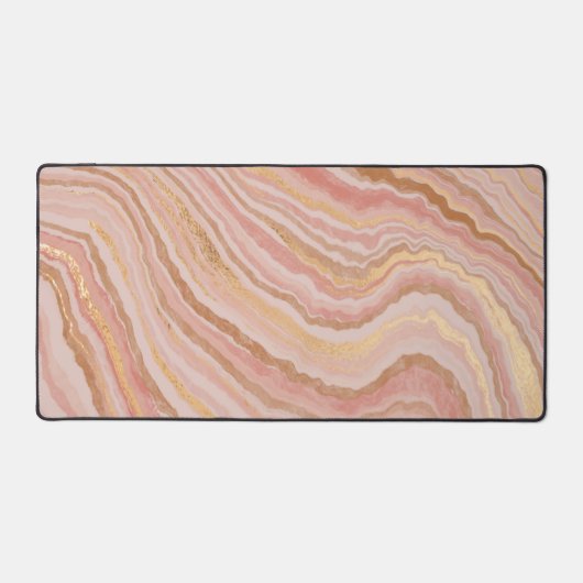 Elegant Faux Marble Pale Blush, Pink, Sand Bureaumat (Voorkant)