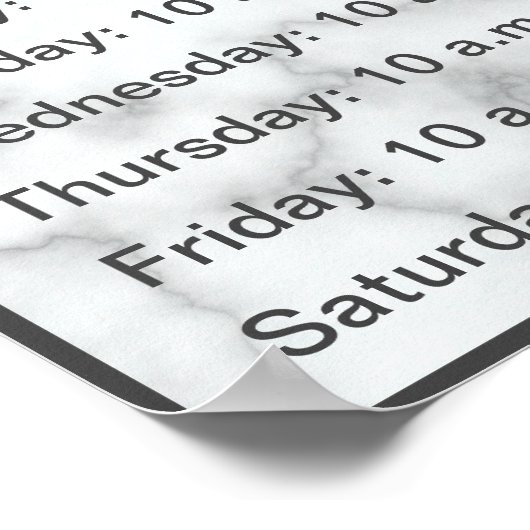 Elegant Faux Marble Uours Poster (Hoek)