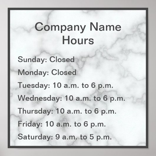 Elegant Faux Marble Uours Poster (Voorkant)