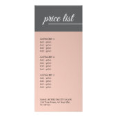 Elegant Faux Metaal Grijs WhiteLine Salon prijslij Reclamekaart (Voorkant)