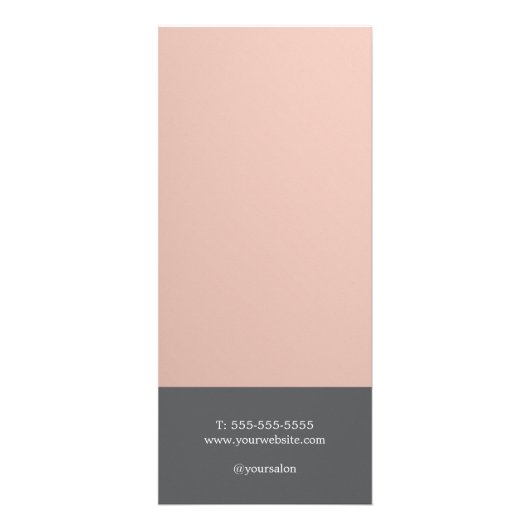 Elegant Faux Metaal Grijs WhiteLine Salon prijslij Reclamekaart (Achterkant)