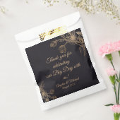 Elegant Faux Metal Gold Floral Wedding Bedankzakje (Gezegeld)