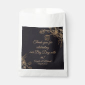 Elegant Faux Metal Gold Floral Wedding Bedankzakje (Voorkant)