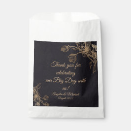 Elegant Faux Metal Gold Floral Wedding Bedankzakje