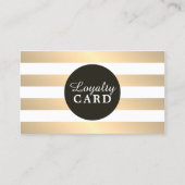 Elegant Faux Metal Stripes Beauty Loyalty Kaart (Voorkant)