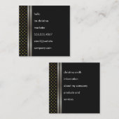 Elegant Faux Metallic Double Trim met Polka Dots Vierkante Visitekaartje (Voorkant / Achterkant)