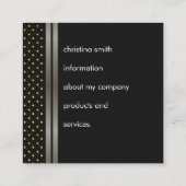 Elegant Faux Metallic Double Trim met Polka Dots Vierkante Visitekaartje (Achterkant)