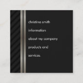 Elegant Faux Metallic Double Trim met Stripes Vierkante Visitekaartje (Achterkant)