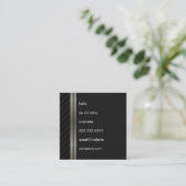 Elegant Faux Metallic Double Trim met Stripes Vierkante Visitekaartje (Staand voorkant)