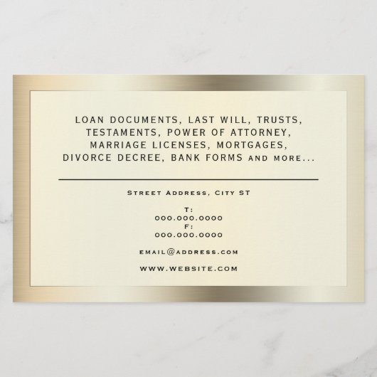 Elegant faux metallic flyer (Achterkant)