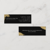 Elegant Faux Metallic Gold Black | Wijziging II Mini Visitekaartje (Voorkant / Achterkant)