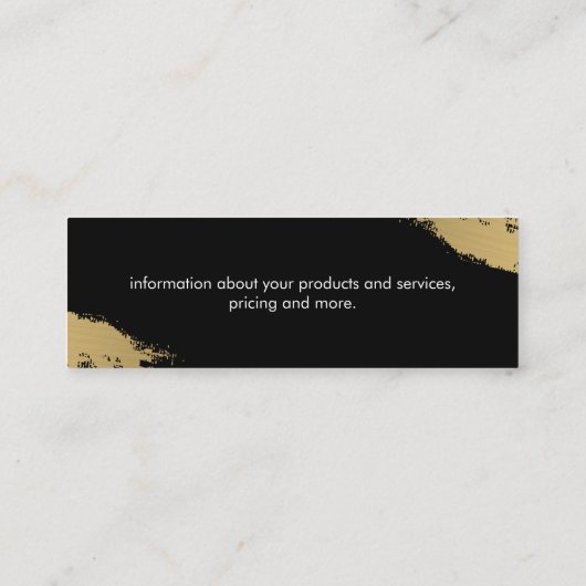 Elegant Faux Metallic Gold Black | Wijziging II Mini Visitekaartje (Achterkant)