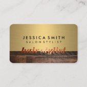 Elegant Faux Metallic Gold en Black Stylist Icon Visitekaartje (Voorkant)