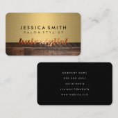 Elegant Faux Metallic Gold en Black Stylist Icon Visitekaartje (Voorkant / Achterkant)