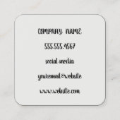 Elegant Faux Metallic Gold en Black Vierkante Visitekaartje (Achterkant)